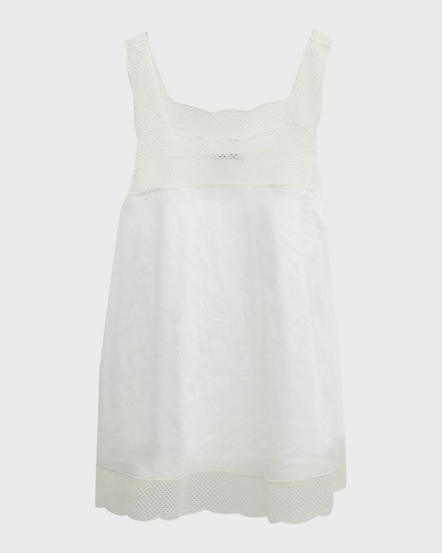 x Atelier Jolie Scalloped Fishnet Sleeveless Blouse